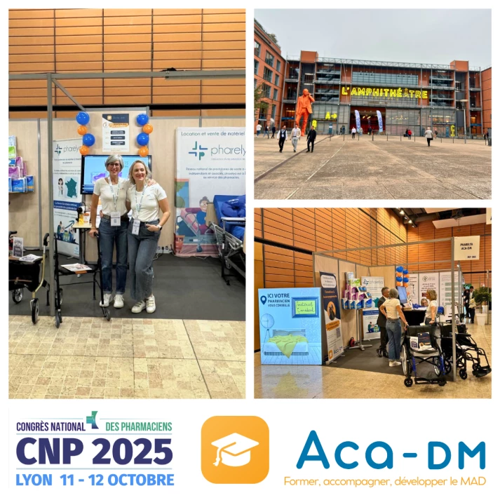 Sonia et Magalie au congrès national des pharmaciens, CNP 2025, Lyon 11 - 12 Octobre. Aca-DM : Former, accompagner, développer le MAD